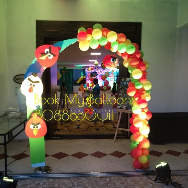 Angry Bird Birthday Theme Arch Design