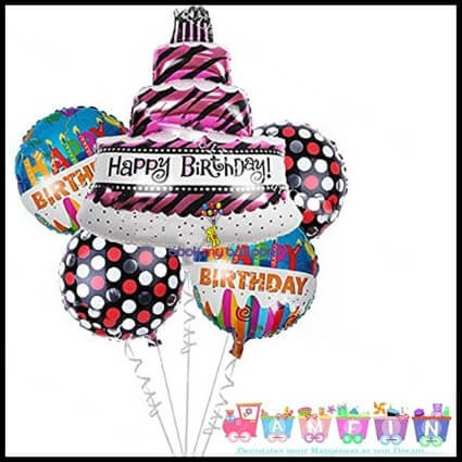 Birthday Cake Foil Balloons Combo