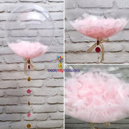 Clear Feather Balloon Party Supply