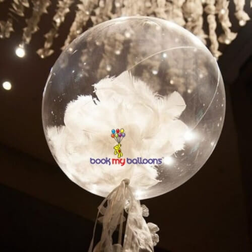 Clear Feather Balloons Party Supplies