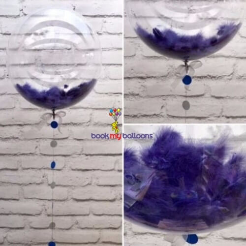 Clear Feather Balloons Party Supply