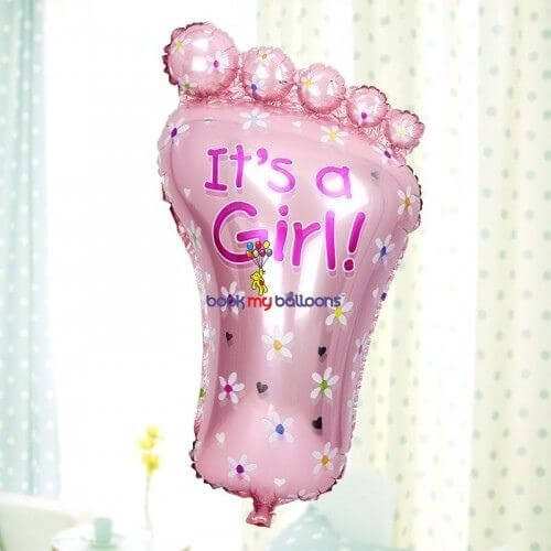 Girl Footprint Helium Balloon
