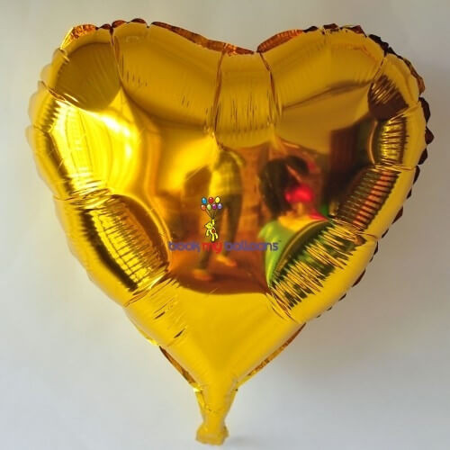 Gold Heart Helium Foil Balloon