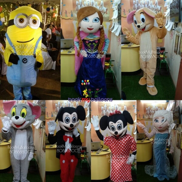 Live Cartoon Mascot & Party Supplies in Bangalore
