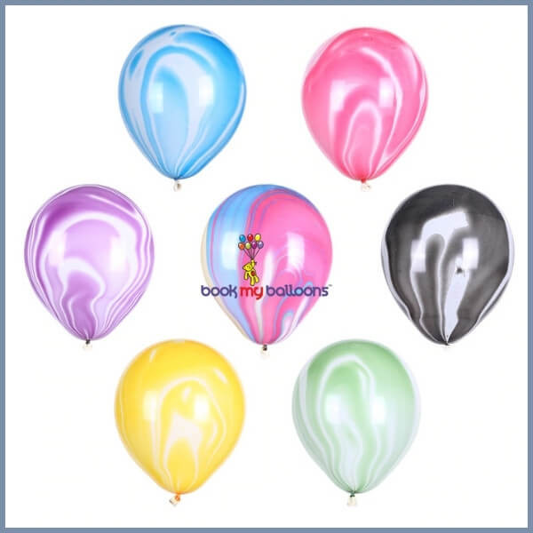 Multicolour Marble Balloons