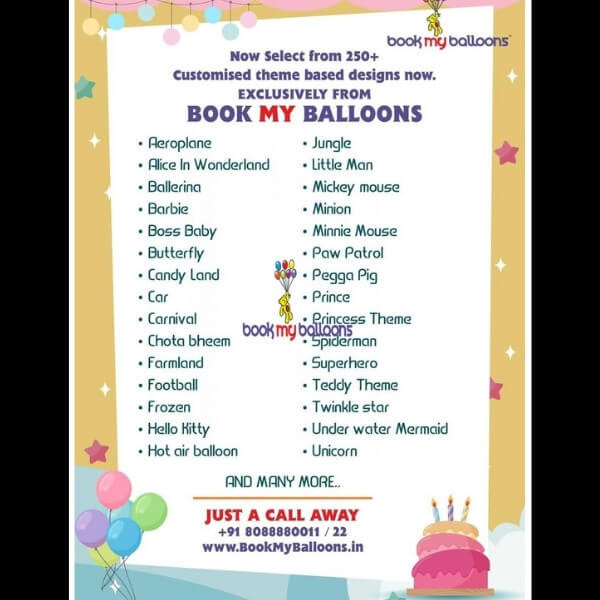 Themed Birthday Party Supplies Bangalore
