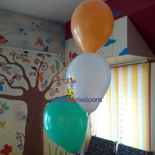 Tri Coloured Helium Balloons