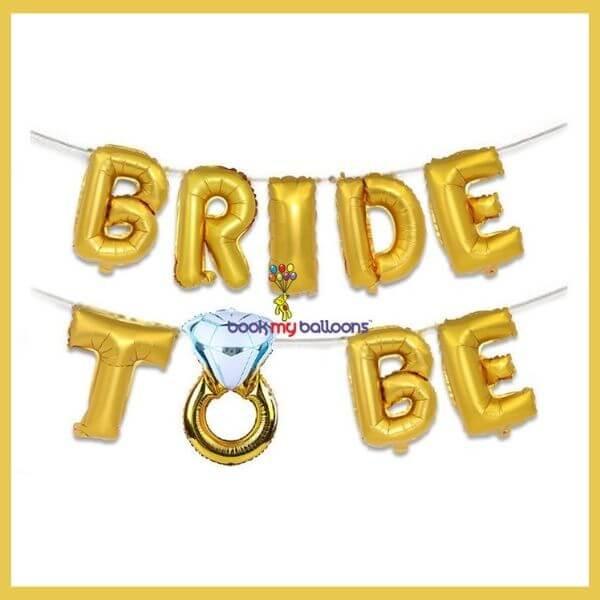 Gold Bride To Be Ring Foil Balloon