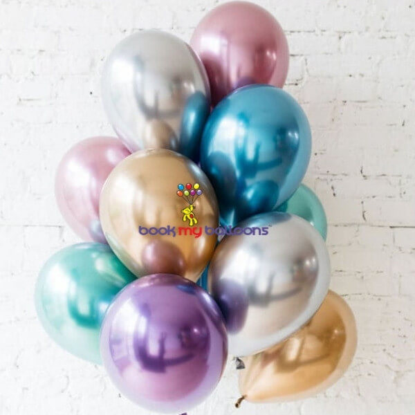 Multicolour Chrome Balloon Combo