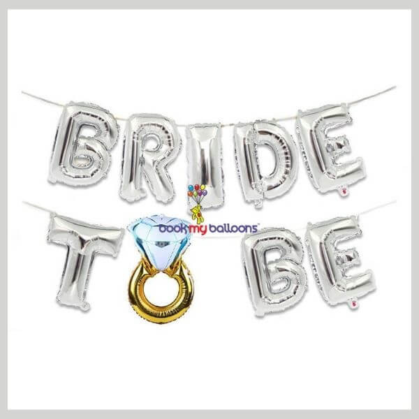 Silver Bride To Be Ring Foil Balloon