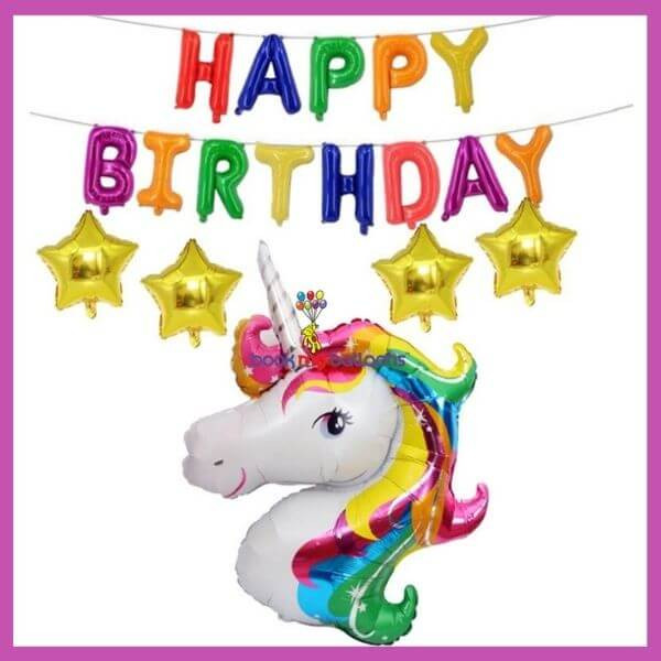 Unicorn HBD Foil Balloons Combo