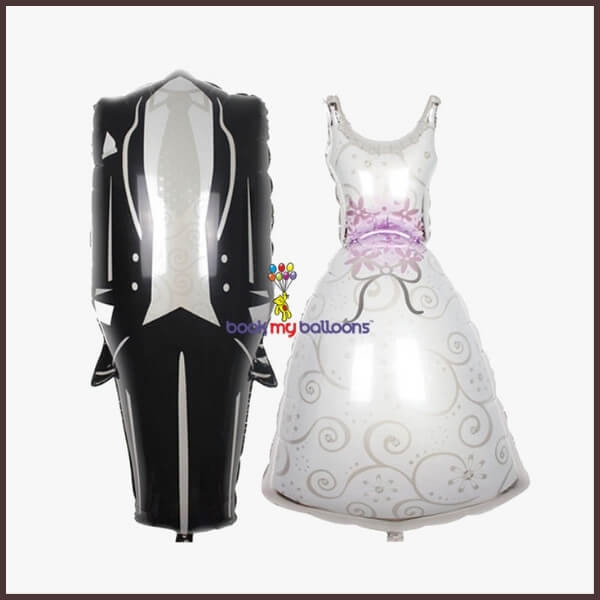 Bride And Groom Dress Foil Balloons