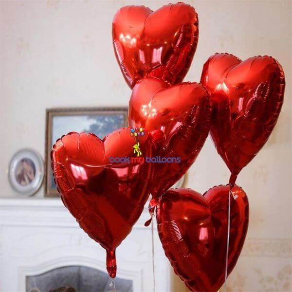 Red Heart Shape Foil Balloon
