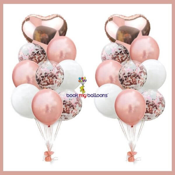 Rose Gold Party Balloon Bouquet