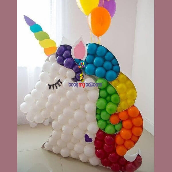 Unicorn Face Frame Balloons Decoration