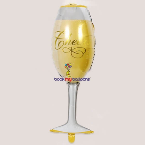 Champagne Glass Gold Foil Balloon