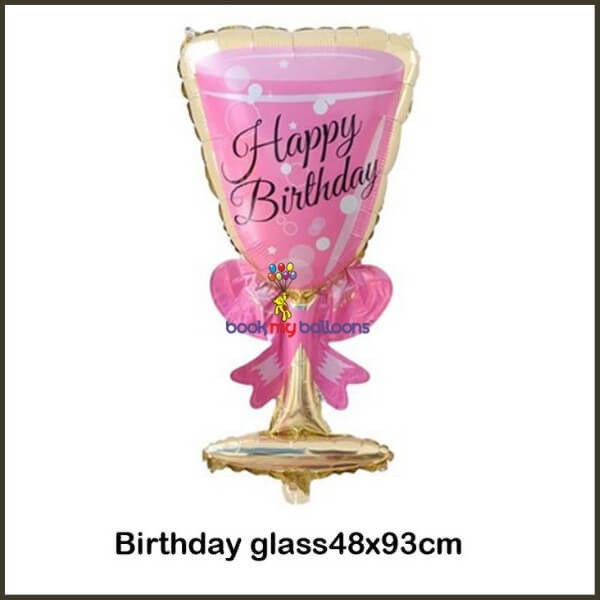 Champagne Glass Pink Foil Balloon
