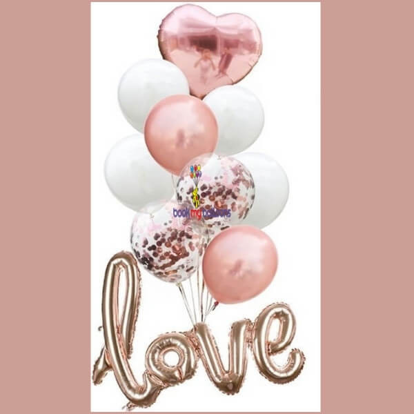 Love Rose Gold Foil Balloons