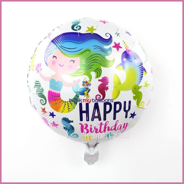 Mermaid Round Foil Balloon