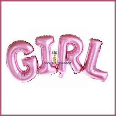 Girl Letters Pink Foil Balloon