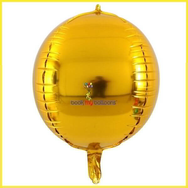 Gold Orbz 4D Helium Balloon