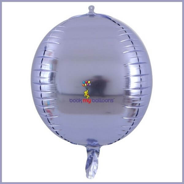Silver Orbz 4D Helium Foil Balloon