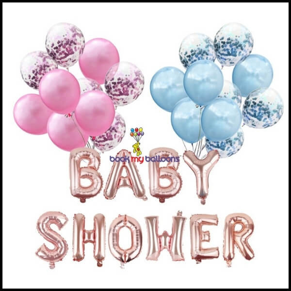 Confetti Baby Shower Foil Balloons Combo
