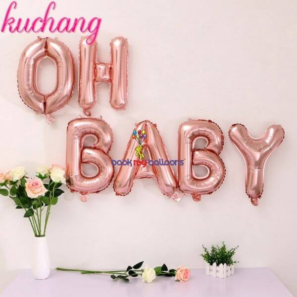 Rose Gold Oh Baby Foil Balloon