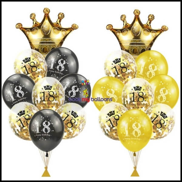 Crown Foil and Age Printed Balloons