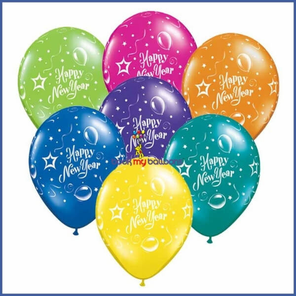 Happy New Year Print Balloons