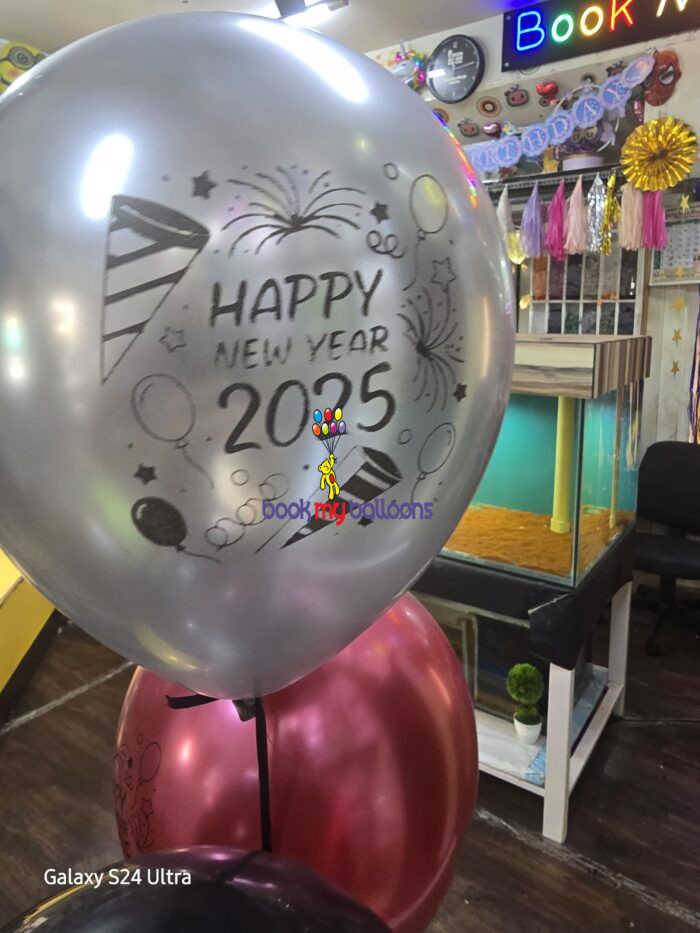happy new year balloons