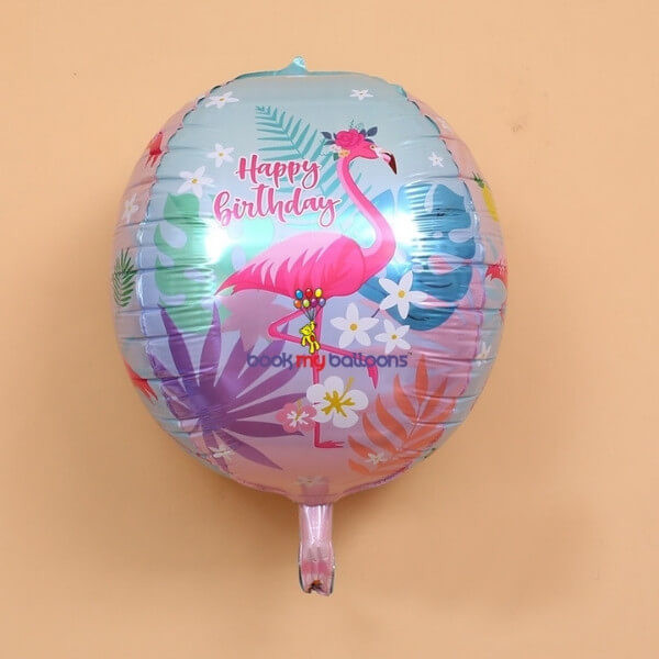 4D Flamingo Round Helium Balloon