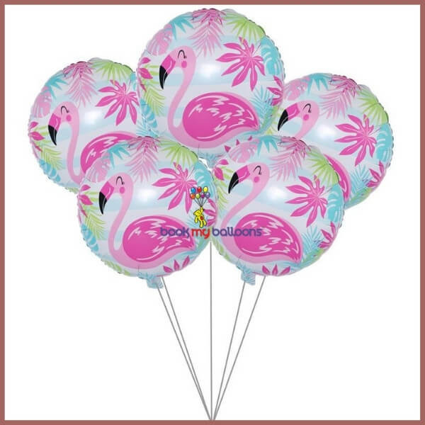 Flamingo Round Foil Balloons