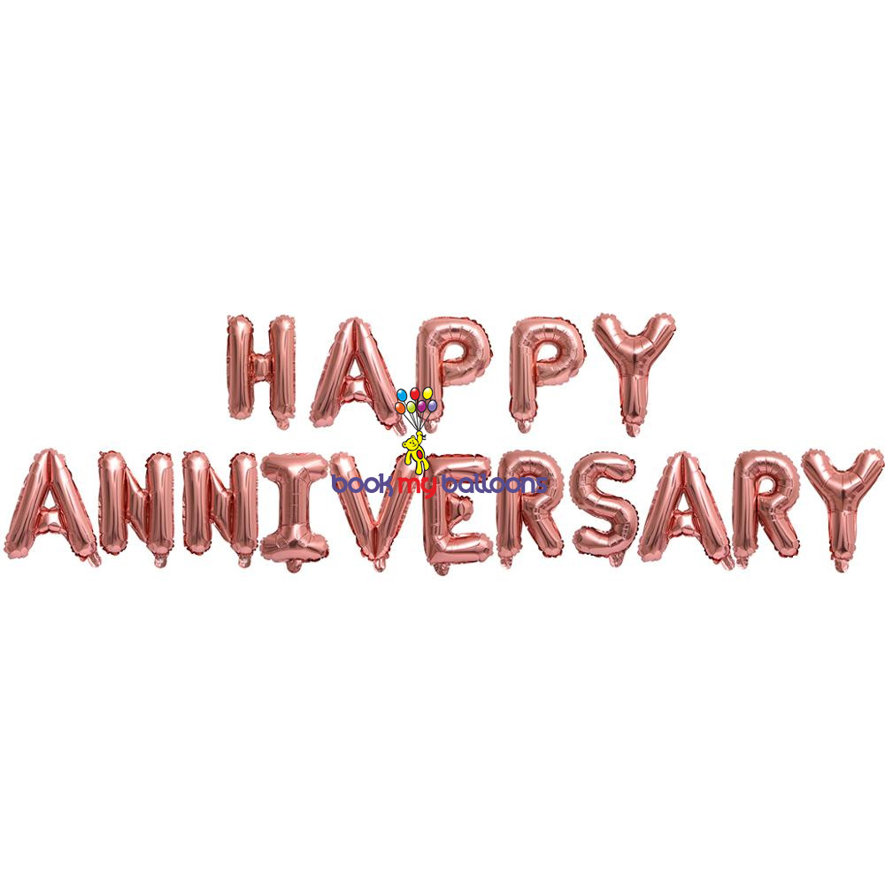 Happy anniversary foil set book my balloons