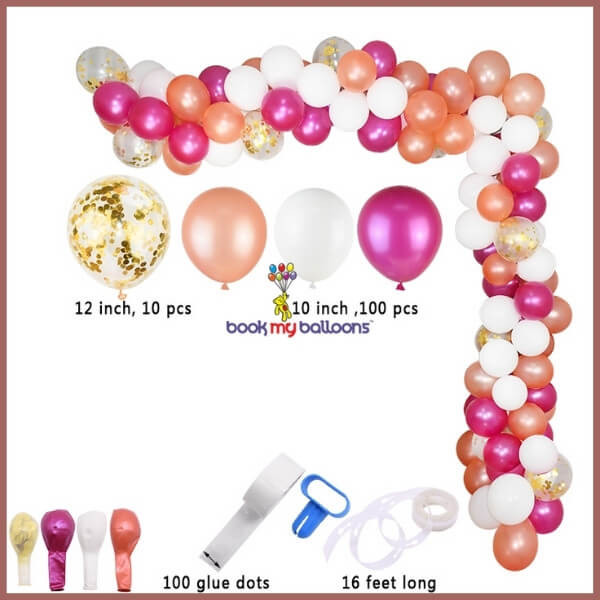Organic Balloon Pink Arch