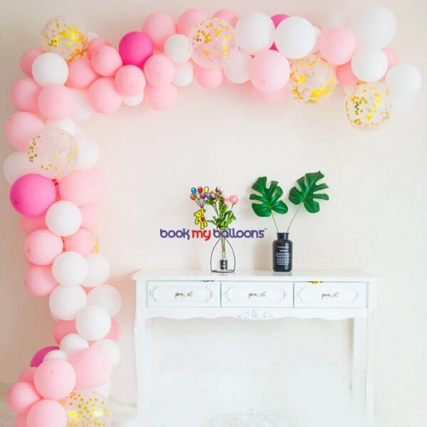 Pink Organic Balloon Arch