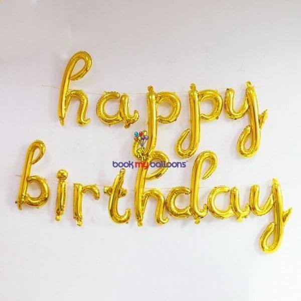 Happy Birthday Foil –  Cursive Font