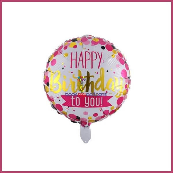 HBD Pink Round Foil Balloon