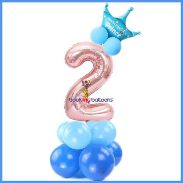 Number Crown Foil Balloon Combo