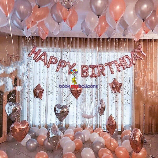 Rose Gold Birthday Balloon Package