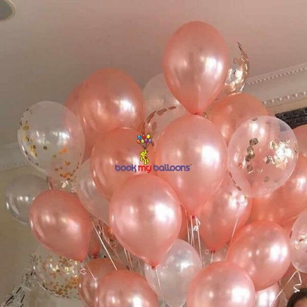 Rose Gold Birthday Balloons Package