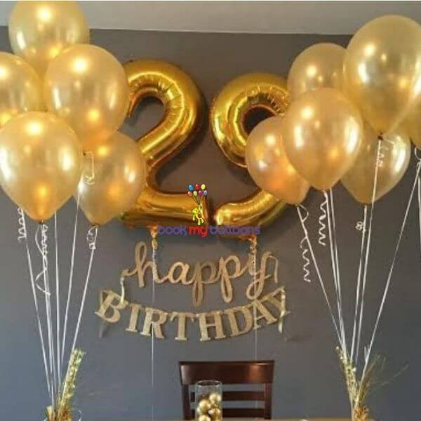Gold Theme Birthday Balloon Supplies
