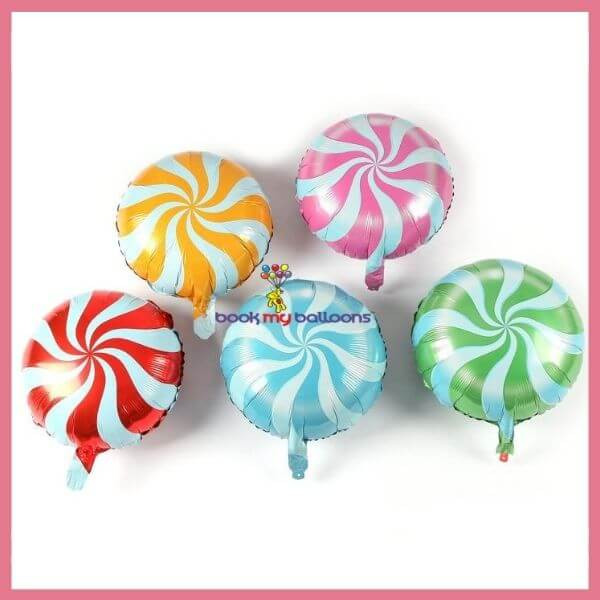 Lollipop Round Foil Balloons