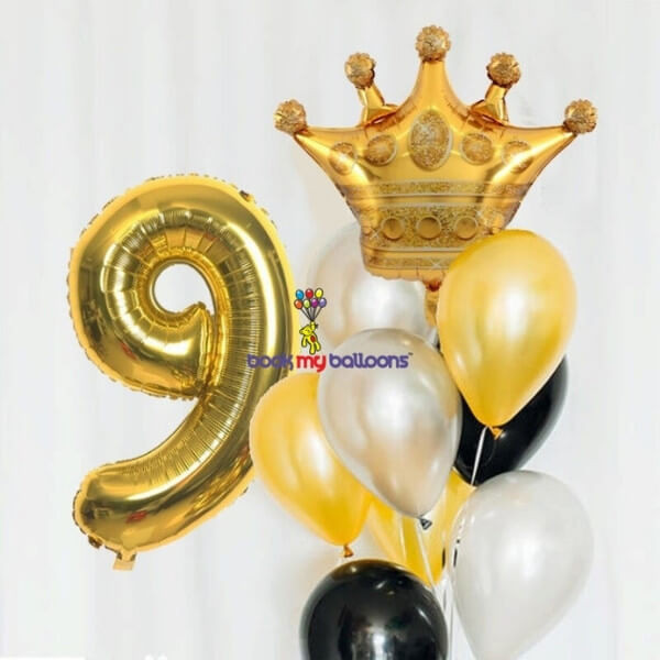 Crown Number Foil Balloon Packages