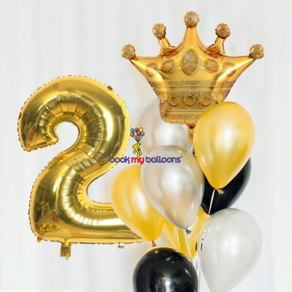 Crown Number Foil Balloons