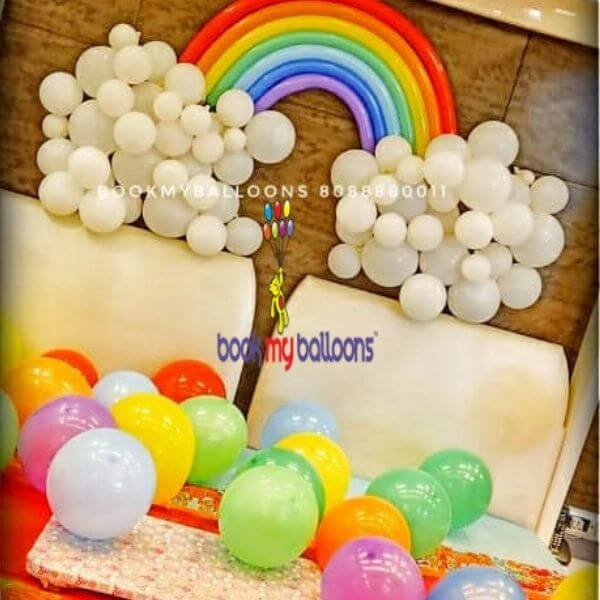 Rainbow Theme Balloon Decorators Bangalore