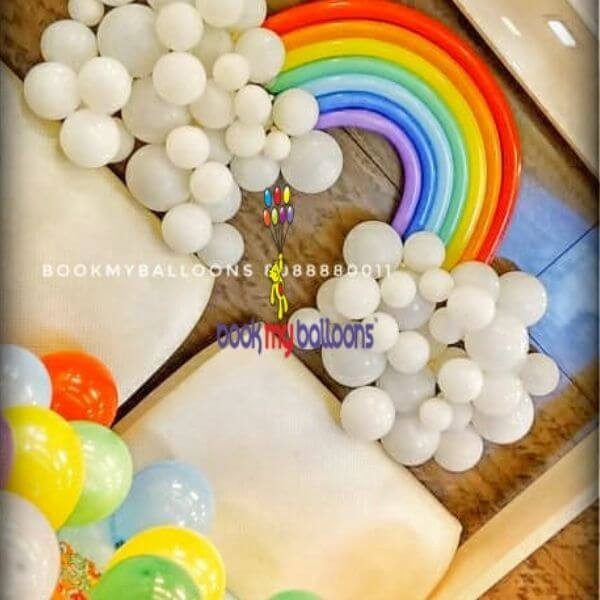 Rainbow Theme Birthday Balloon Decoration