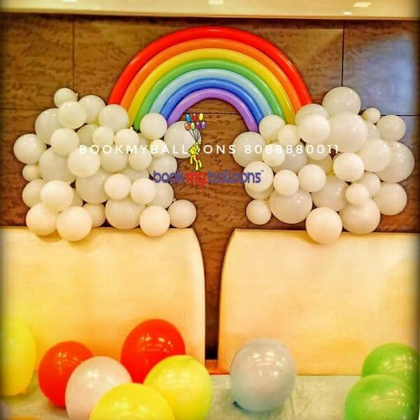 Rainbow Theme Party Balloon Decoration
