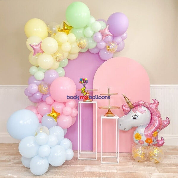 Buy Unicorn Backdrop Foil Balloon Decoration in Bangalore