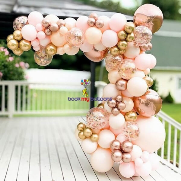 Pastel Chrome Arch Balloon Decorations